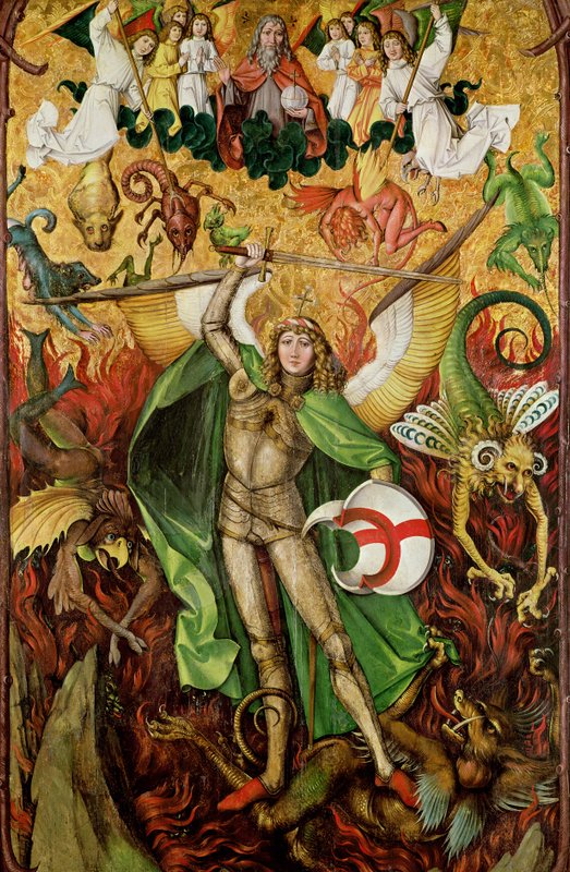 ホセ・ベルガーラ・ヒメーノ、大天使聖ミカエル、新品額装付、画集画 Hans the Elder Leu - The